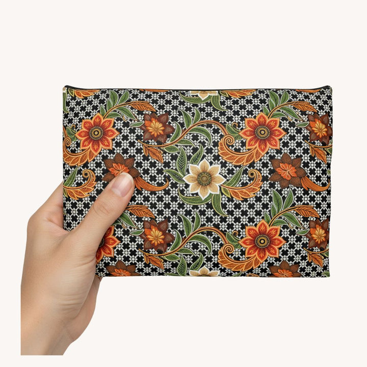 Batik Print Makeup And Accessory Pouch -  Aesthetic Floral 4
