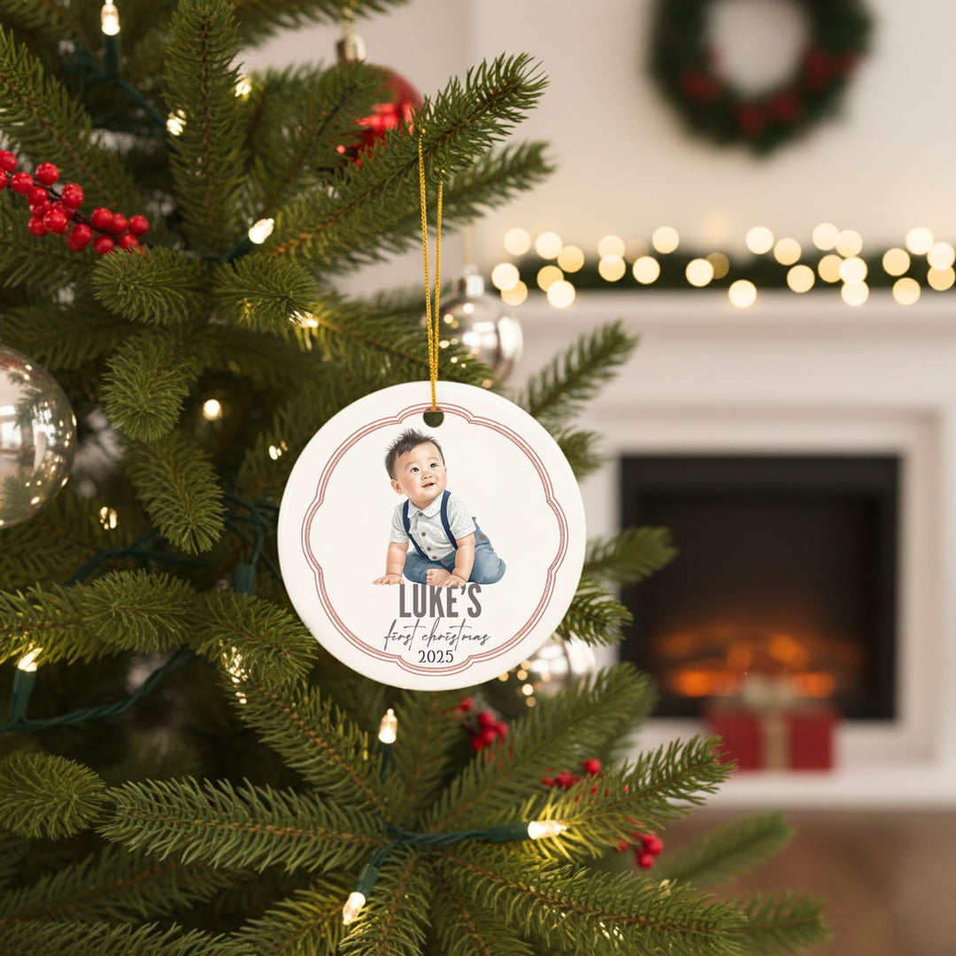 Personalized Photo Christmas Ornament: First Baby Ornament