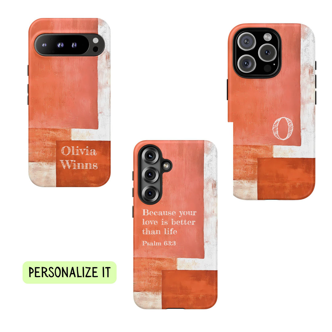 Personalized Tough Phone Case Abstract Orange