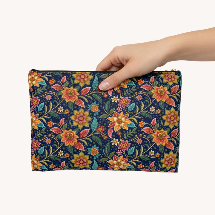 Batik Print Makeup And Accessory Pouch - Batik Flower 10