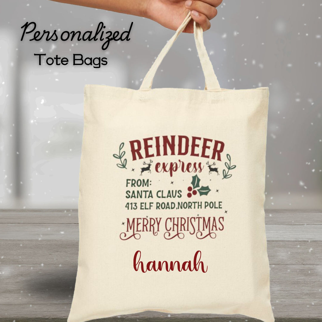 Personalized Holiday Tote Bags With Name