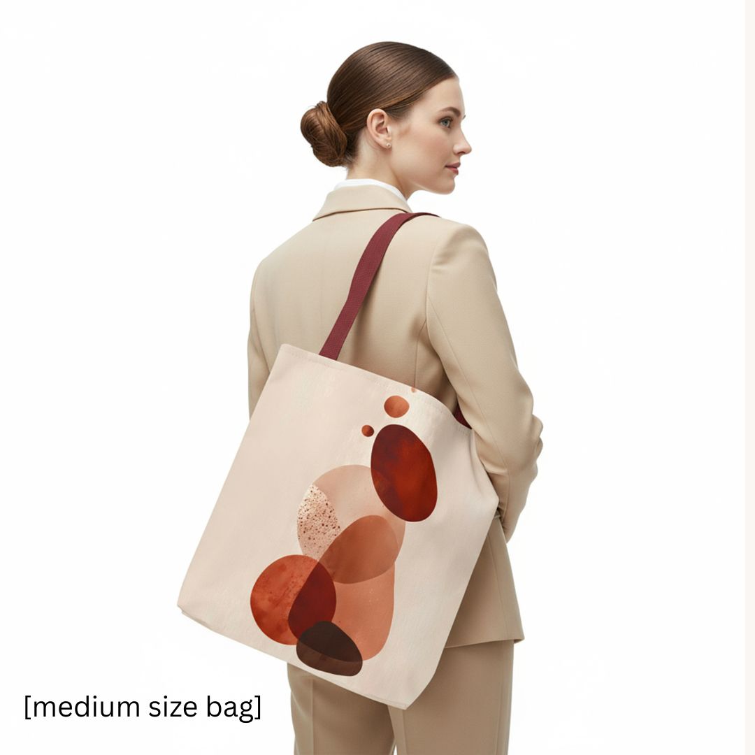 Abstract Print Tote Bag -   Warm Tones 2
