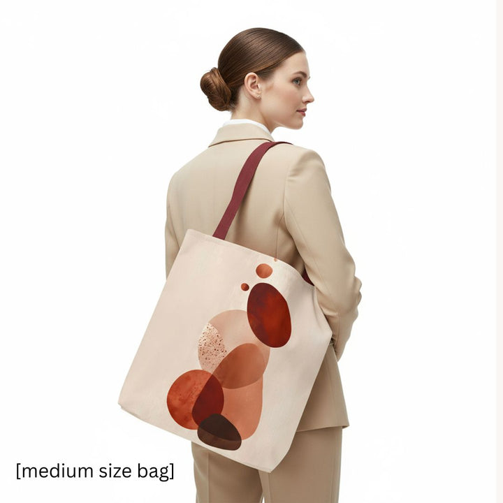 Abstract Print Tote Bag -   Warm Tones 2