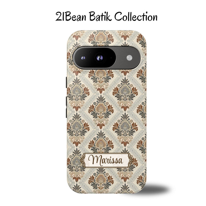 Modern Batik Pattern Tough Phone Cases Personalizable - Toile 3