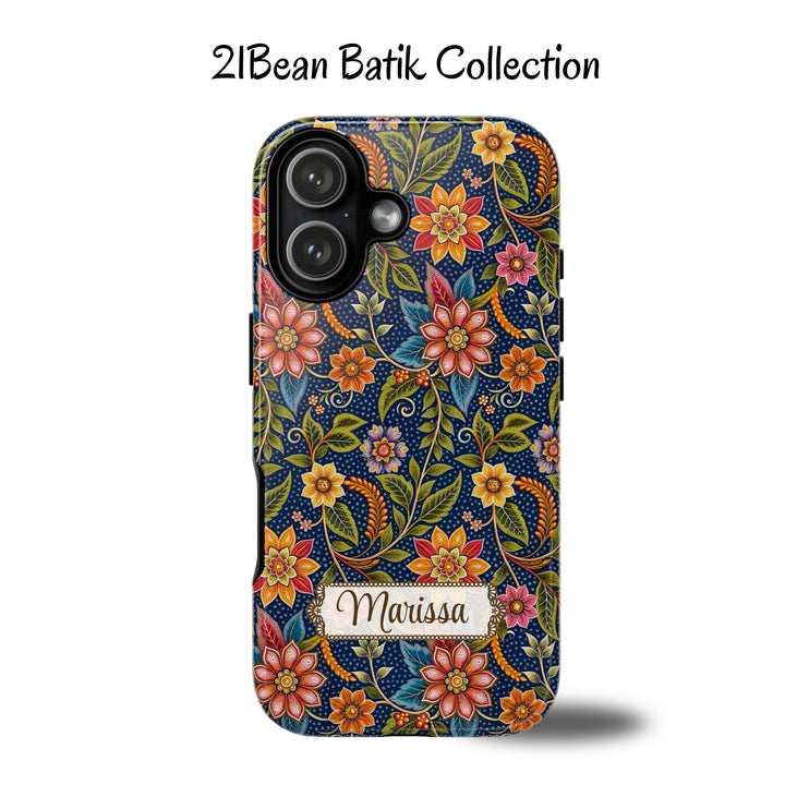 Modern Batik Pattern Tough Phone Cases Personalizable - Flower 6
