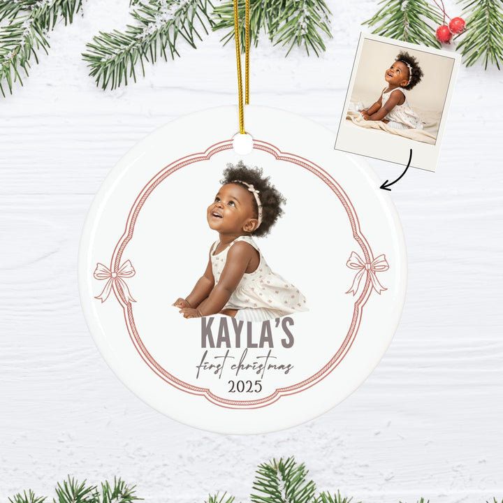 Personalized Photo Christmas Ornament: First Baby Ornament
