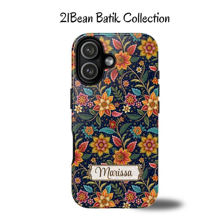 Modern Batik Pattern Tough Phone Cases Personalizable - Flower 10