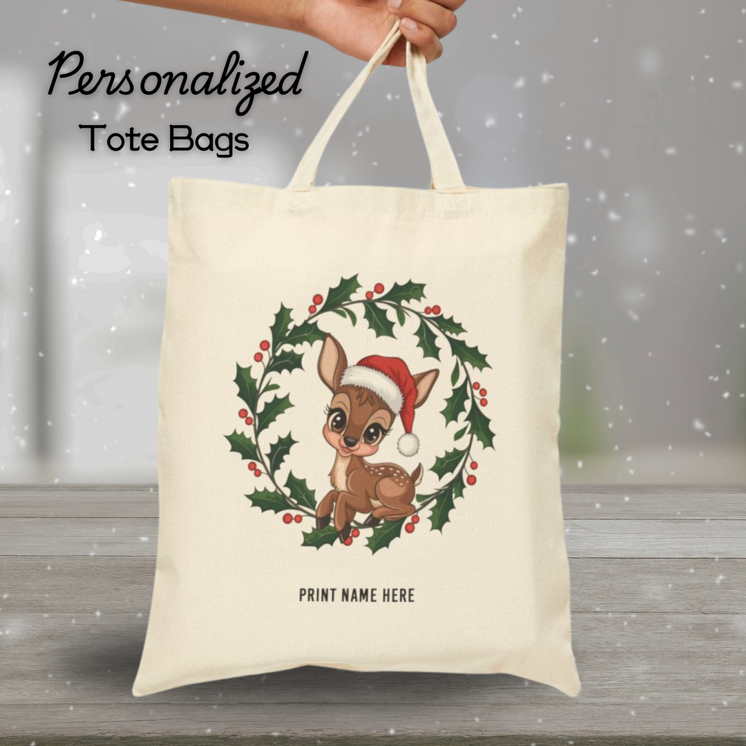 Personalized Group Holiday Tote Bags