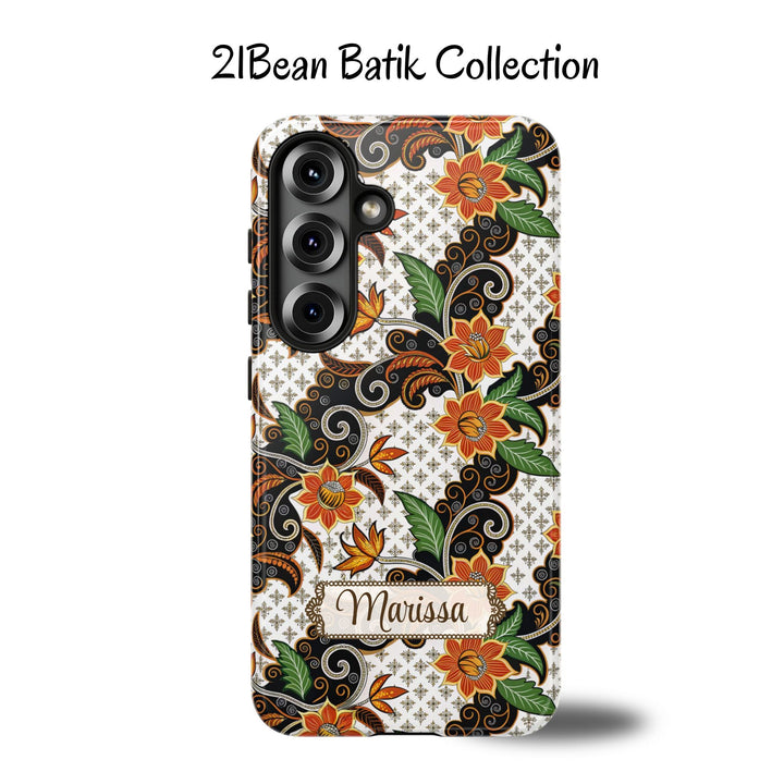 Modern Batik Pattern Tough Phone Cases Personalizable - Flower 2