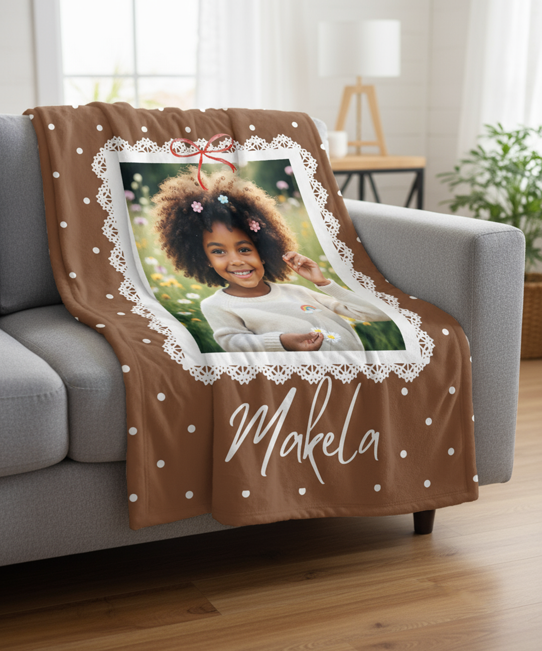 Personalized  Plush Blanket - Girly Frame