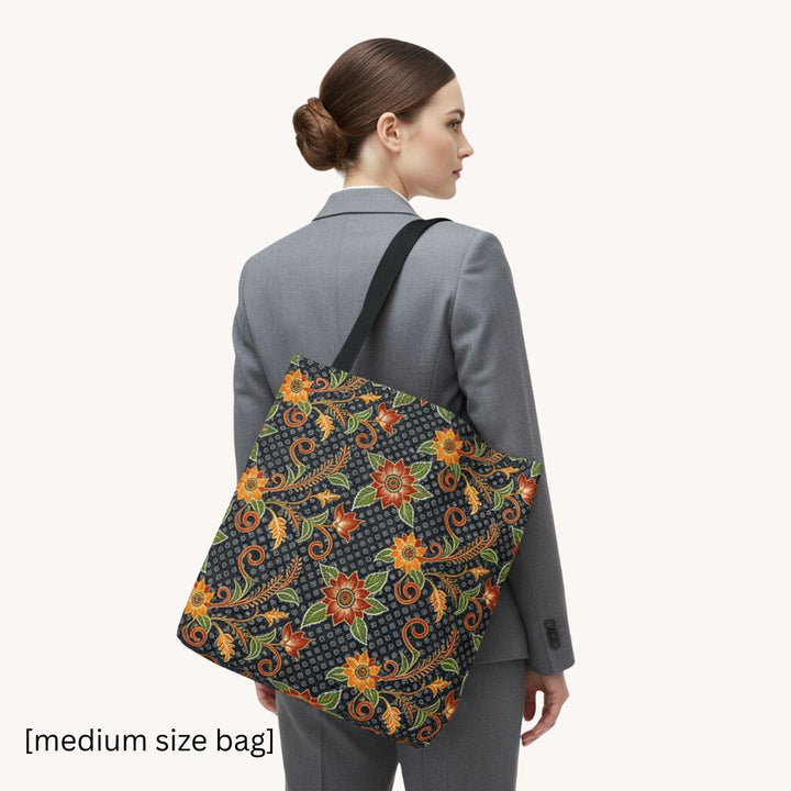 Batik Print Tote Bag -  Batik Flower 3