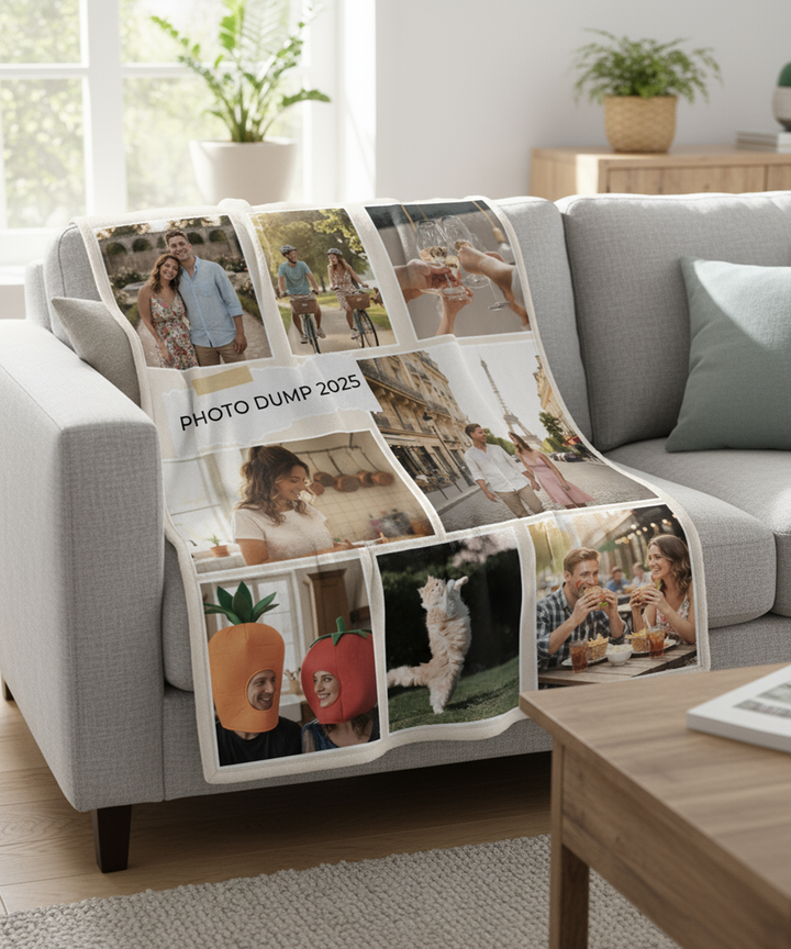 Personalized  Plush Blanket - Photo Dump 1