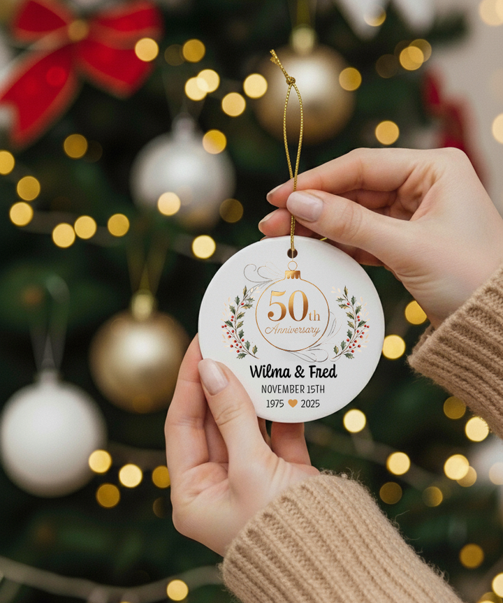 Personalized Christmas Ornament: 50th Anniversary