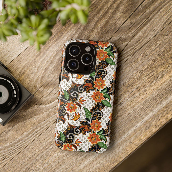Modern Batik Pattern Tough Phone Cases Personalizable - Flower 2