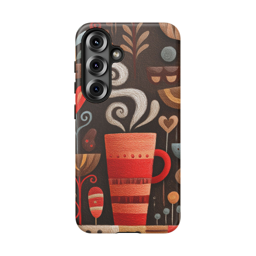 Tough Phone Case - Abstract Coffee 1