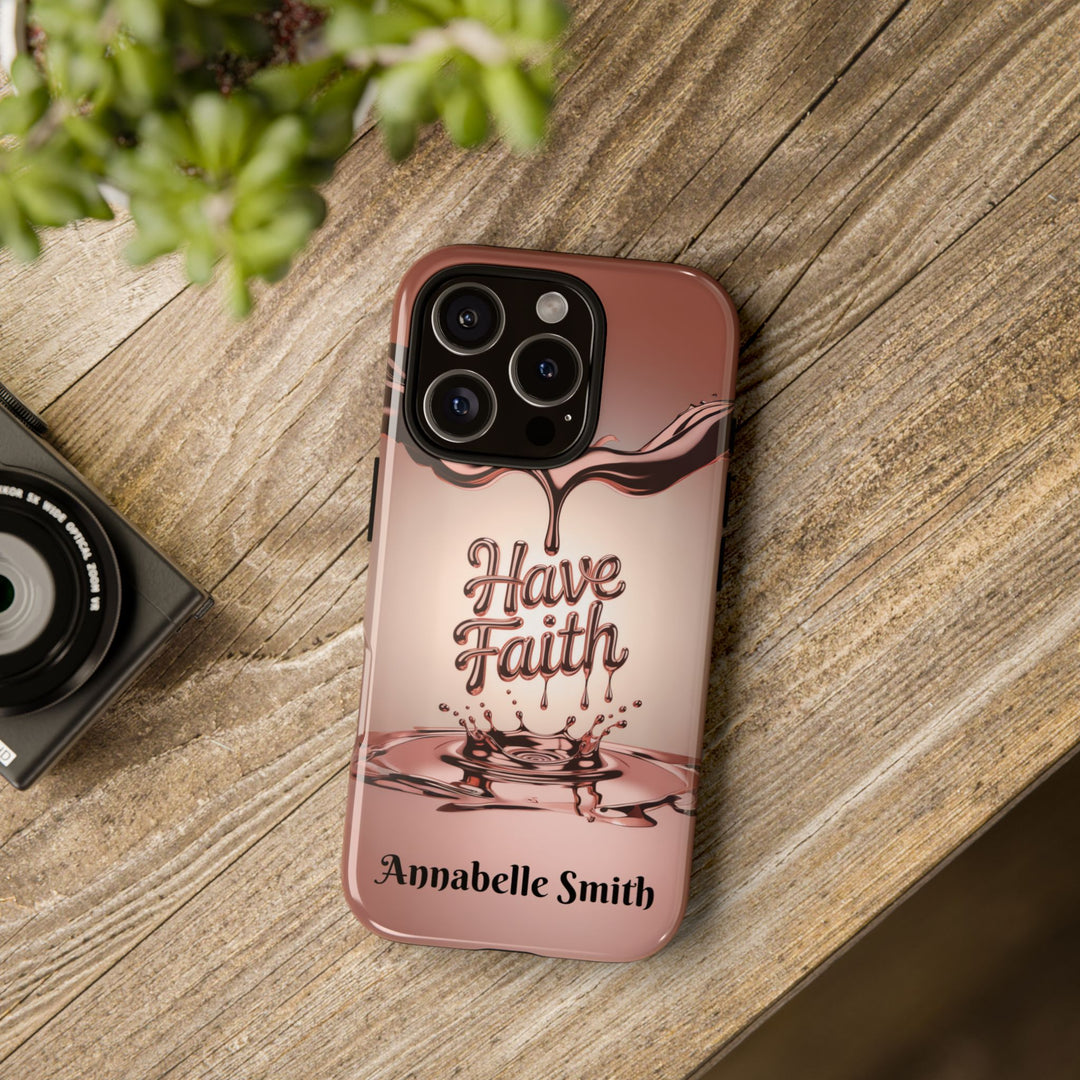 Personalized Rose Gold Faith Inspired Tough Phone Case