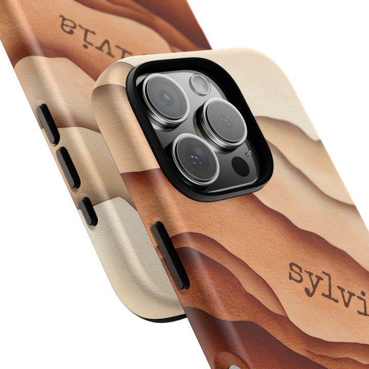 Personalized Tough Phone Case Abstract Warm Tones