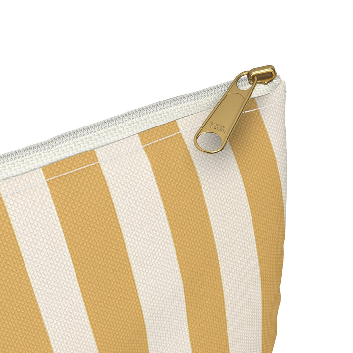 Yellow Stripes Print Makeup And Accessory Pouch