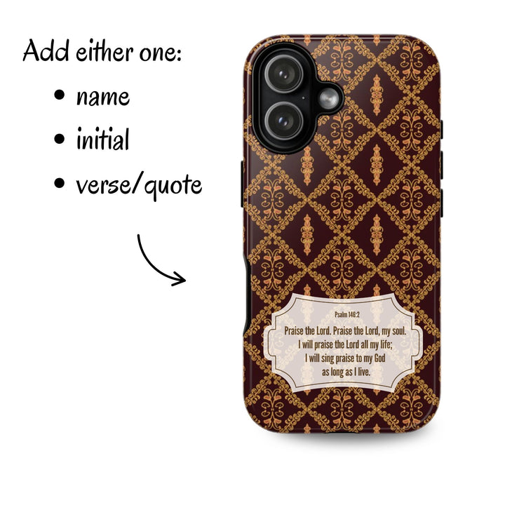 Traditional Batik Pattern Tough Phone Cases Personalizable - Brown Batik Grid Pattern