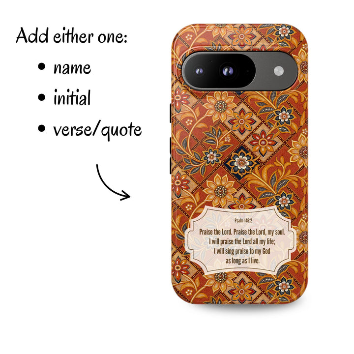 Modern Batik Pattern Tough Phone Cases Personalizable - Orange 1