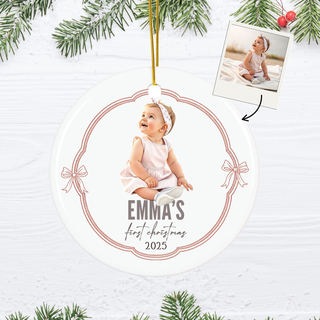 Personalized Photo Christmas Ornament: First Baby Ornament