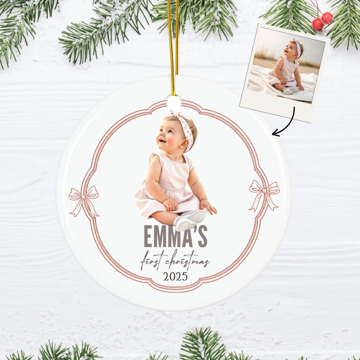 Personalized Photo Christmas Ornament: First Baby Ornament