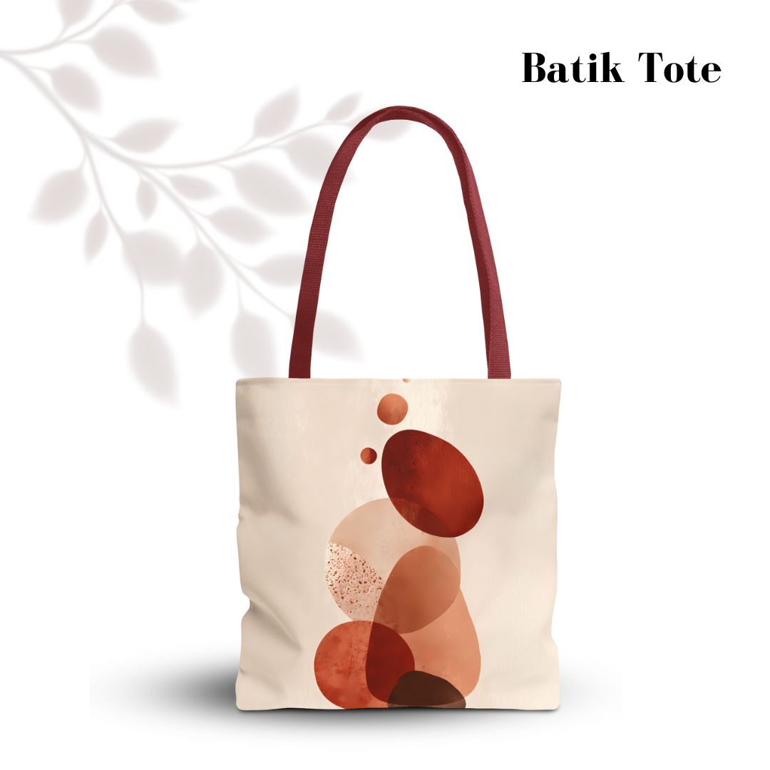 Abstract Print Tote Bag -   Warm Tones 2