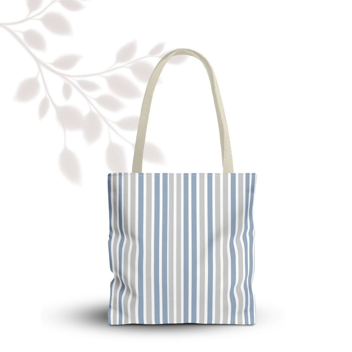 Blue Stripes Print Tote Bag