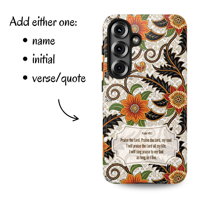 Modern Batik Pattern Tough Phone Cases Personalizable - Aesthetic Floral 2