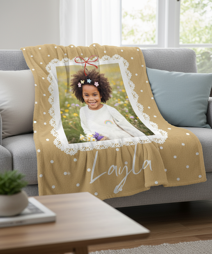 Personalized  Plush Blanket - Girly Frame