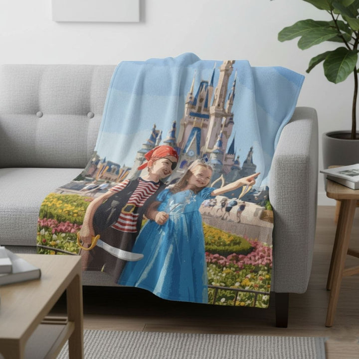 Custom Photo  Plush Blanket - Love Laughter