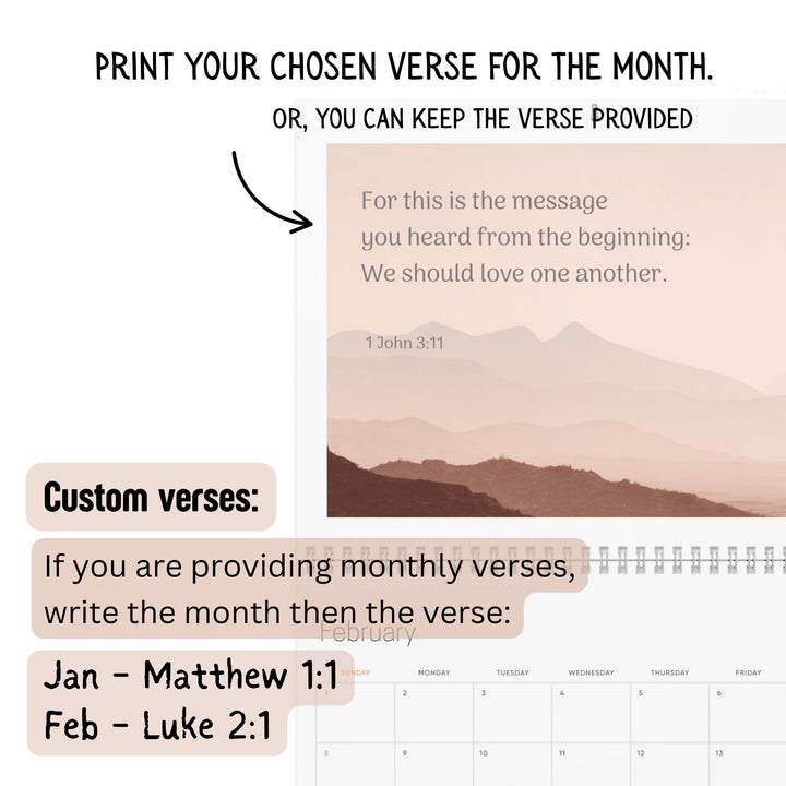 2026 Wall Calendar Abstract Landscape  - Personalized