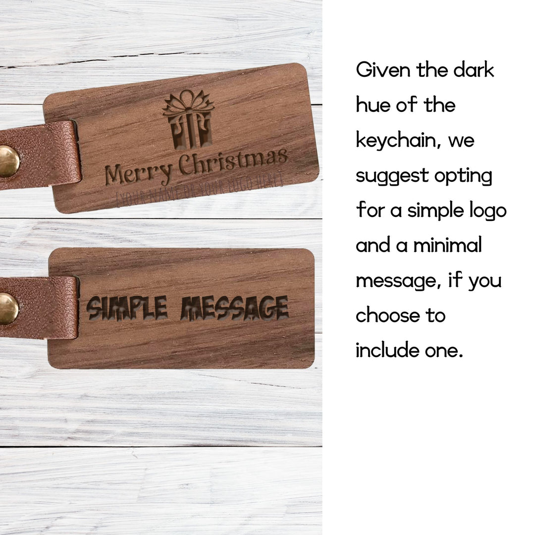 Personalized Wooden Keychain - Dark Brown