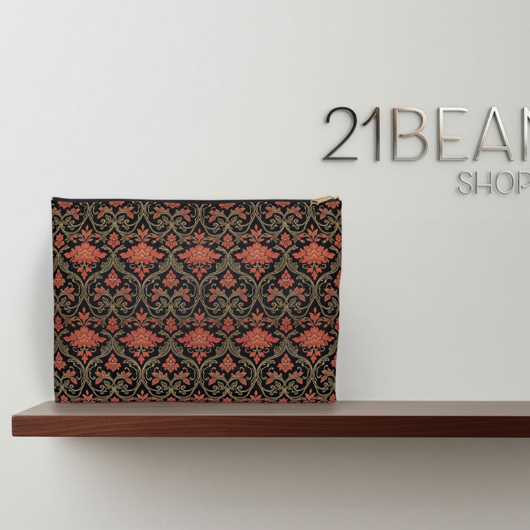 Batik Print Makeup And Accessory Pouch -  Traditional Pattern 12