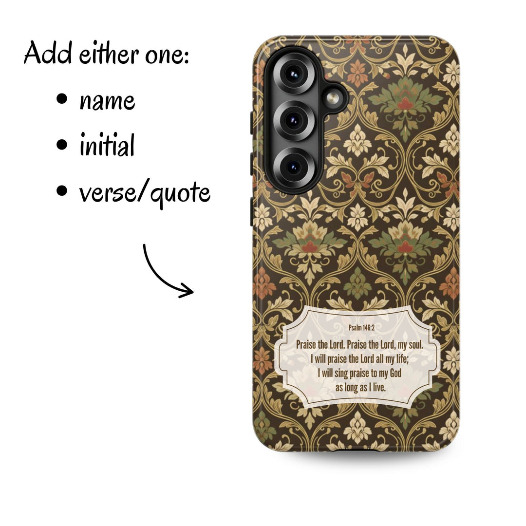 Traditional Batik Pattern Tough Phone Cases Personalizable - Elegant Floral