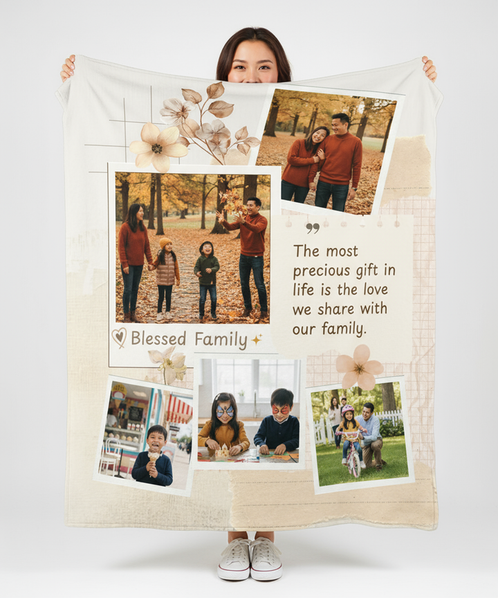 Personalized  Plush Blanket - Family 1