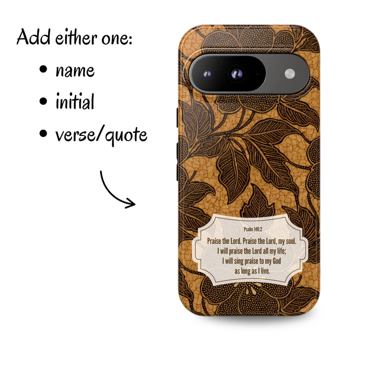 Traditional Batik Pattern Tough Phone Cases Personalizable - Brown Flower