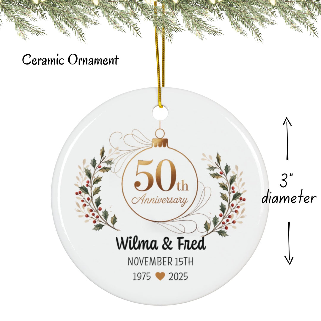 Personalized Christmas Ornament: 50th Anniversary