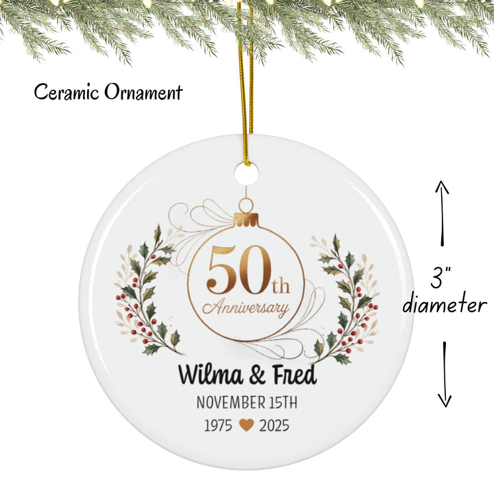 Personalized Christmas Ornament: 50th Anniversary