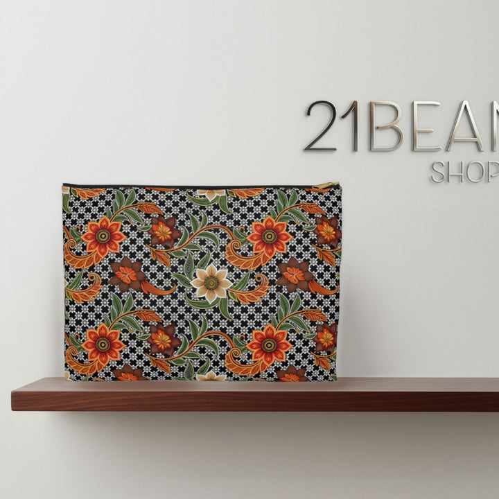 Batik Print Makeup And Accessory Pouch -  Aesthetic Floral 4