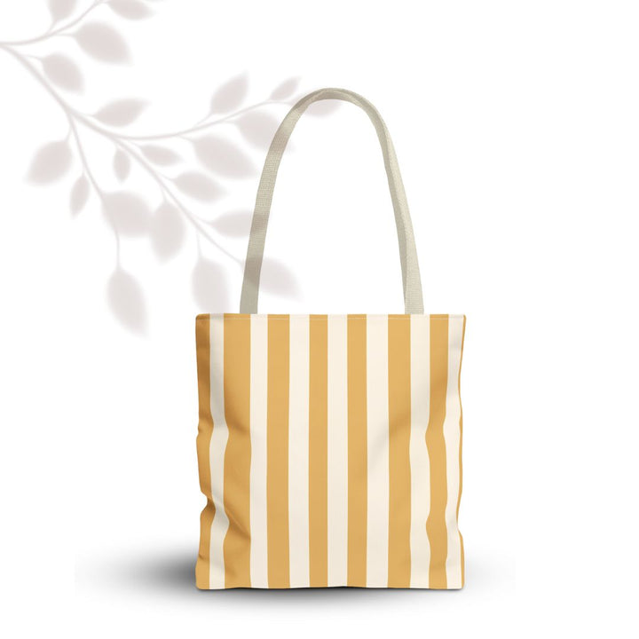Yellow Stripes Print Tote Bag