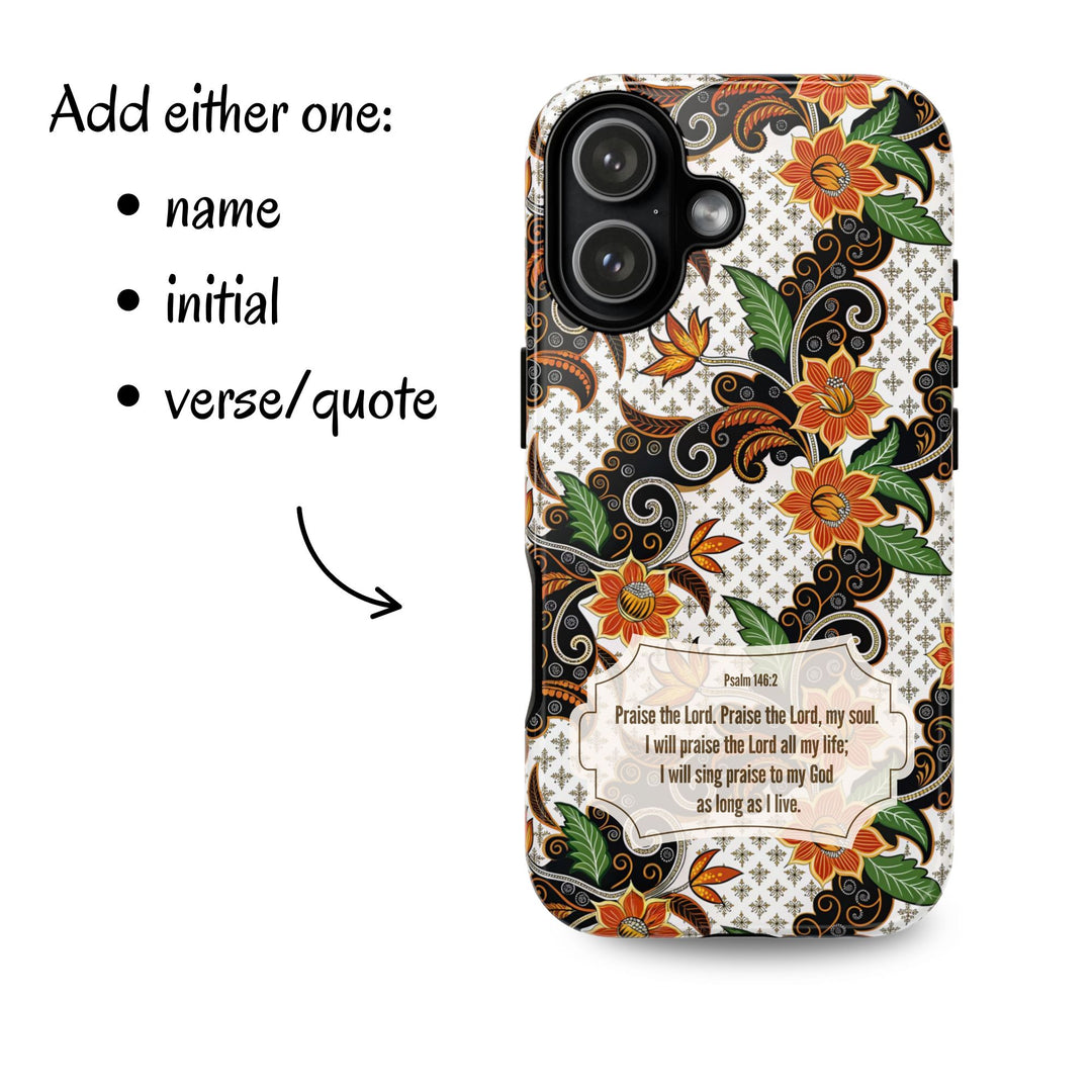 Modern Batik Pattern Tough Phone Cases Personalizable - Flower 2