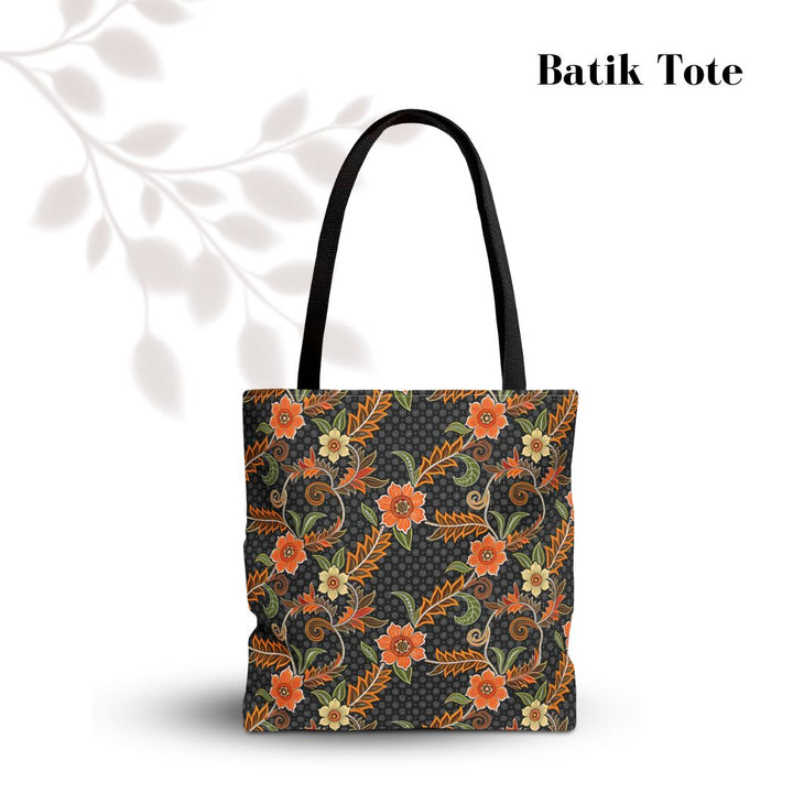 Batik Print Tote Bag -   Aesthetic Floral 1