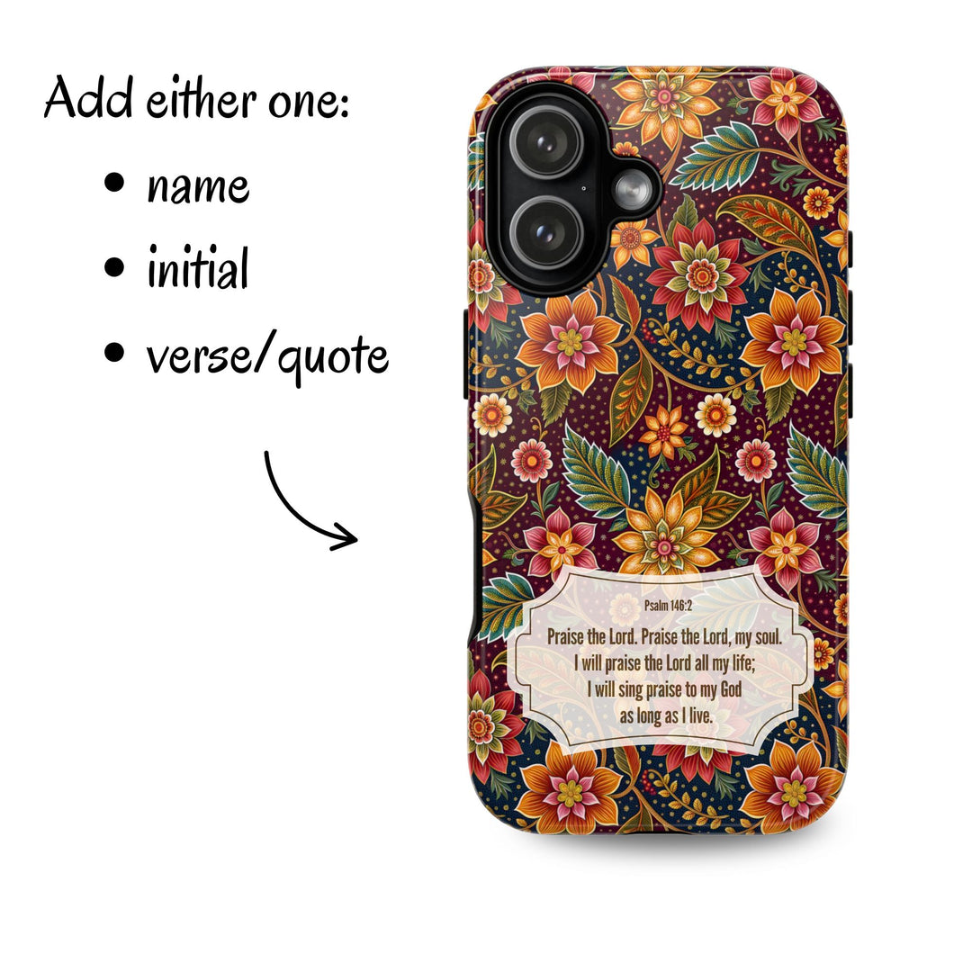 Modern Batik Pattern Tough Phone Cases Personalizable - Flower 14