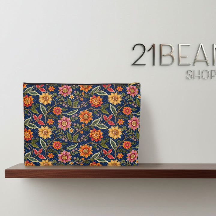 Batik Print Makeup And Accessory Pouch - Batik Flower 7