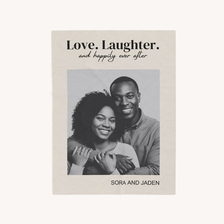 Personalized  Plush Blanket - Love Laughter