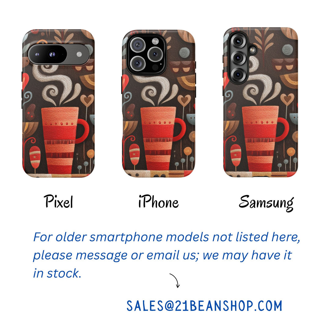 Tough Phone Case - Abstract Coffee 1