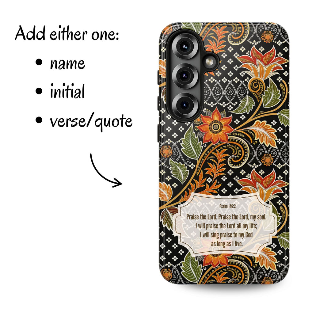 Modern Batik Pattern Tough Phone Cases Personalizable - Aesthetic Floral 3