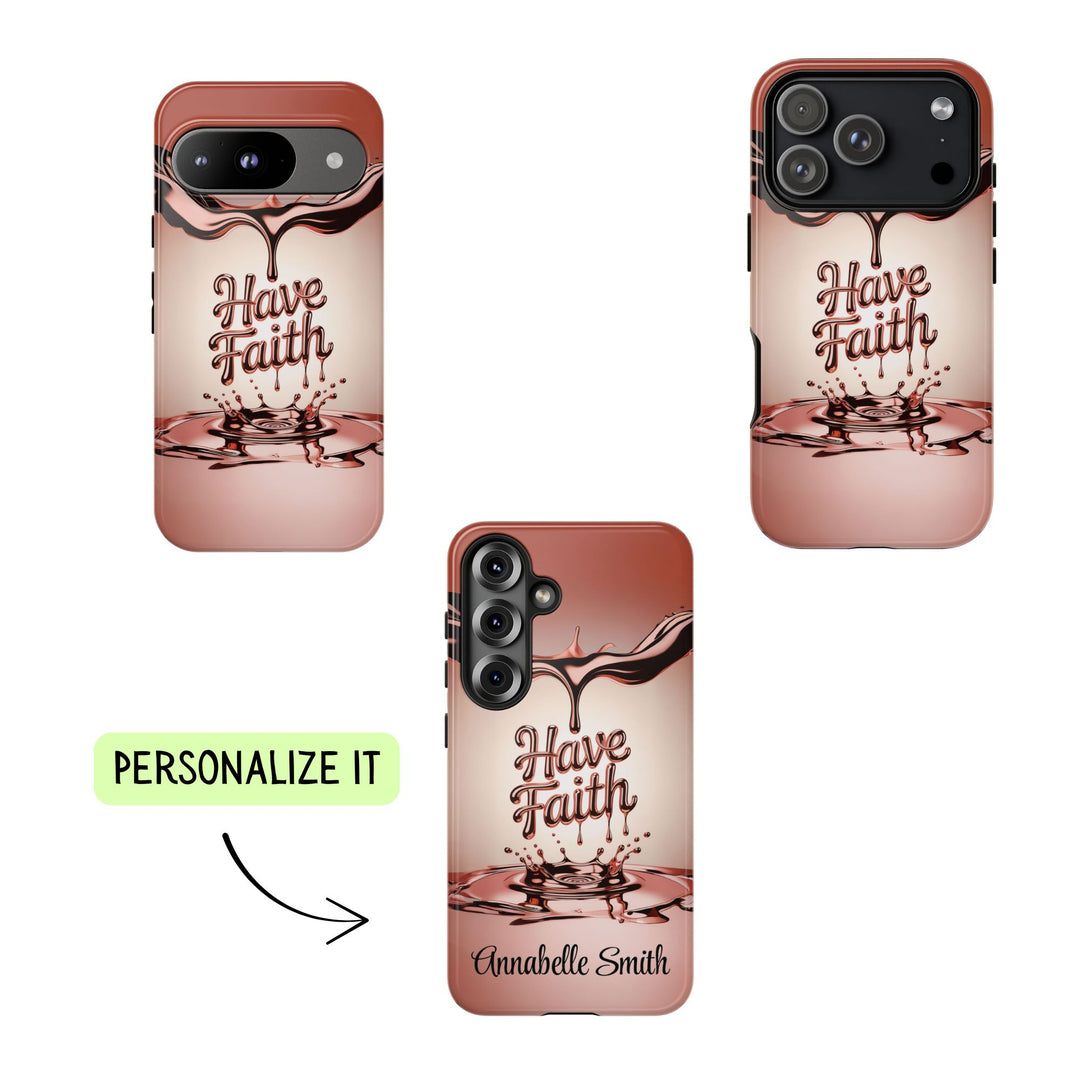Personalized Rose Gold Faith Inspired Tough Phone Case
