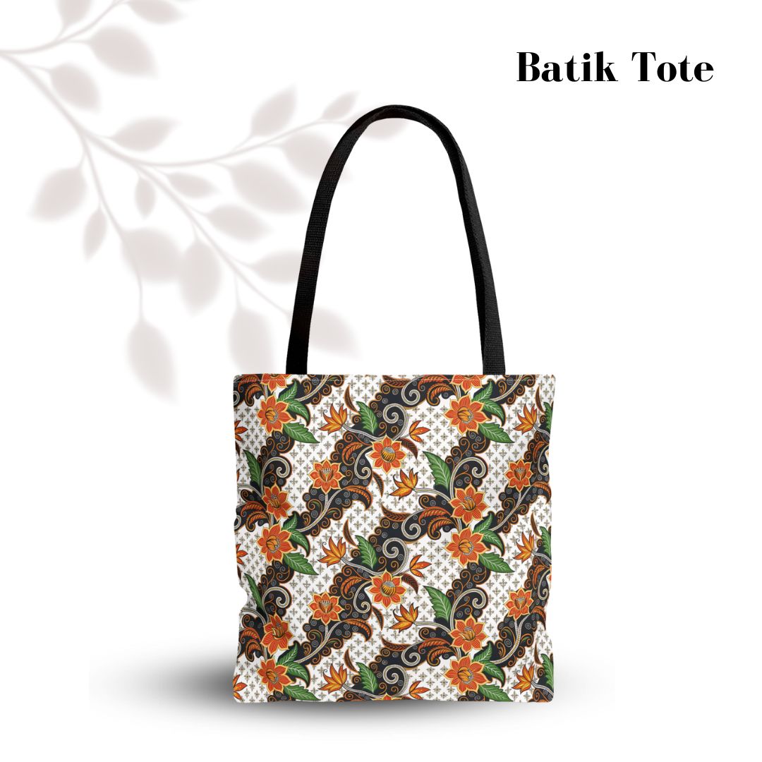 Batik Print Tote Bag -  Batik Flower 2